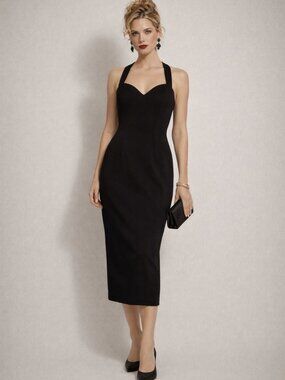 KATHRYN CONOVER Vintage 90s Midi Dress, Size 8